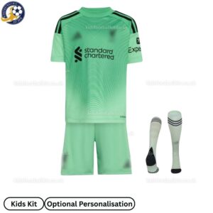 Lvr^_^pooI Goalkeeper Kids Football Kit 202526 (With socks)-frontview